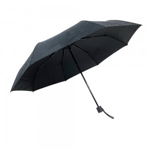 Umbrelă pliabilă Telescope 3 din material pongee negru Promotion OVIDA cu imprimeu personalizat animal