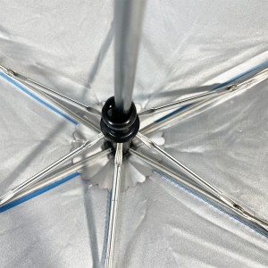 OVIDA Na-ere ọkụ dị ọnụ ala nchedo UV dị ọnụ ala Umbrella Njem Atọ na-apịachi apịachi nke nwere ogwe isii dị mfe ibu