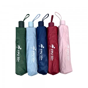 OVIDA Wholesale China Promotional 3 Folding Advertising Custom Rain Manual Umbrella with Logo Prints