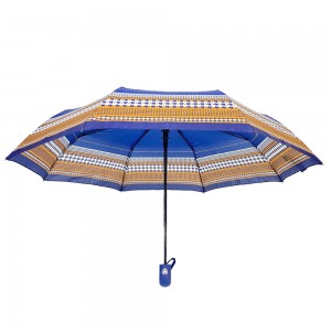 Ovida 21 Inch 8 Ribs 3 Fold Auto Open Pongee polyester fabric 3 folding automatic Umbrella