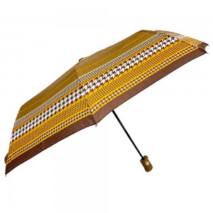 Ovida 21 Inch 8 Ribs 3 Fold Auto Open Pongee polyester fabric 3 folding automatic Umbrella