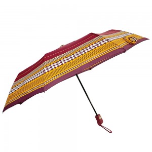 Ovida 21 Inch 8 Ribs 3 Fold Auto Open Pongee polyester fabric 3 folding automatic Personalized Umbrella