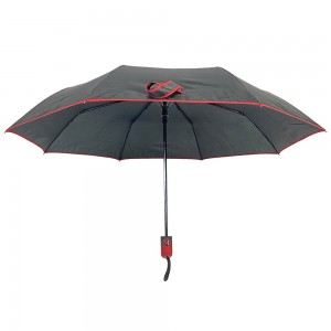 Ovida 3 folding Portable Automatic Umbrella Promotion Folding with Piping and custom design