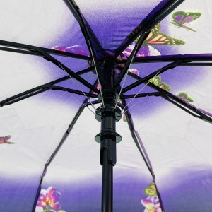 Paraigua plegable Ovida 3 amb disseny de tulipa i papallona amb obertura automàtica