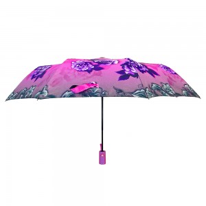 Ovida 3 folding Auto open Full Thermal printing Custom Design Umbrella