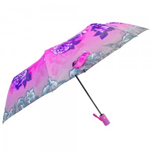 Ovida 3 folding Auto open Full Thermal printing Custom Design Umbrella
