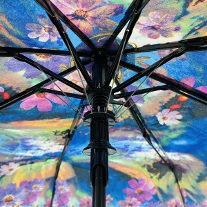 Ovida 3 fold Automatic open Full print Custom Design Umbrella