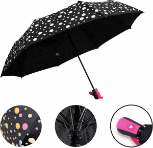 Ovida Magic Water Activated Color Changing Umbrella Raindrop Pattern ebugharị ebugharị Dị Mfe Mpịachi Wind Protective UV Preventable for Beach Camping Travel
