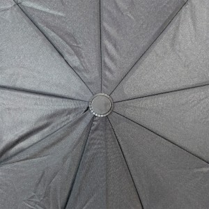 OVIDA Kev Cai Logo Pib Qhib 3-Fold Compact Umbrella J-Hook Handle UV Tiv Thaiv Umbrellas nrog logo