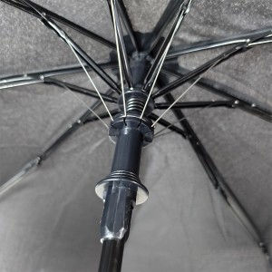 OVIDA Kev Cai Logo Pib Qhib 3-Fold Compact Umbrella J-Hook Handle UV Tiv Thaiv Umbrellas nrog logo