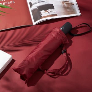 Ovida Three fold Auto open Auto close Windproof Double Canopy Wine Red Business Umbrella