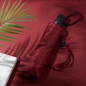 Ovida Three fold Auto open Auto close Windproof Double Canopy Wine Red Business Umbrella