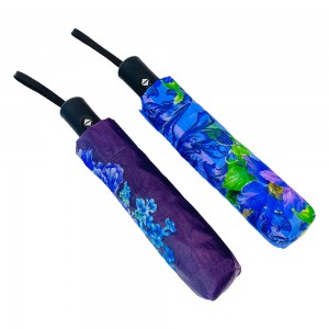 Ovida Three folding Auto open Auto close Rubber handle Umbrella