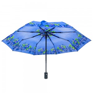 Ovida Three folding Auto open Auto close Rubber handle Umbrella
