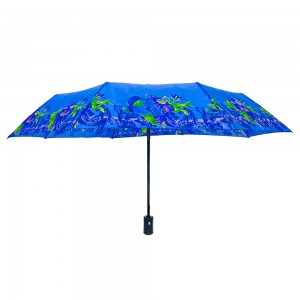 Ovida Three folding Auto open Auto close Rubber handle Umbrella