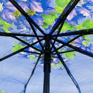 Ovida Three folding Auto open Auto close Rubber handle Umbrella