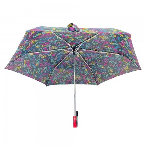 Ovida Peb lub qhov quav qhib tau yooj yim kaw tau yooj yim, tiv taus cua rau tav, Super Light Aluminium Umbrella