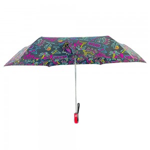 Ovida Peb lub qhov quav qhib tau yooj yim kaw tau yooj yim, tiv taus cua rau tav, Super Light Aluminium Umbrella