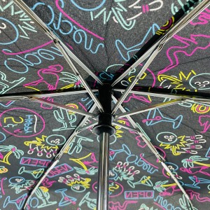 Ovida Peb lub qhov quav qhib tau yooj yim kaw tau yooj yim, tiv taus cua rau tav, Super Light Aluminium Umbrella