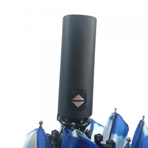 ʻO Ovida ʻEkolu pelu ʻana i ka wehe aunoa 23'iniha 46 Arc 10 Iwi ʻaoʻao Windproof Funtion Fiberglass Bule Sky Large Business Umbrella
