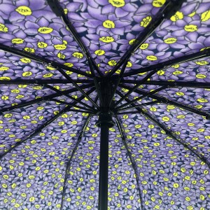 Umthengisi we-Ovida umbrella we-23inch promotional ambrellas ezineembambo ezintathu ze-fiberglass ezisongiweyo ze-umbrella engangeni moya