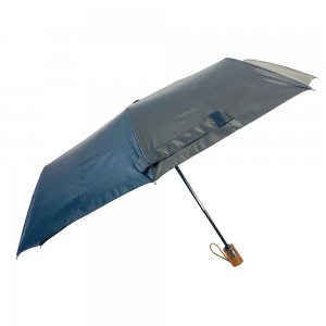 Ovida Promotional auto open and close Woman Umbrella Sunshade Outdoor Three Fold Custom Printed Inside logo Pattern Umbrellas wooden handle umbrella