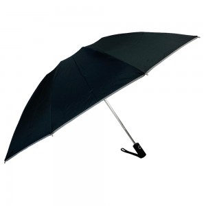 Ovida Three Folding Auto Open Auto Close Reverse 10 Spokes Windproof Pongee Black Coating Umbrella