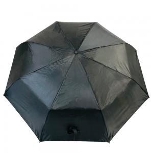 Sgàilean-uisge làmh rubair dubh àrd-inbhe Ovida dha fireannaich le fosgladh fèin-ghluasadach agus dùnadh trì-fhillte, còmhdach gorm dubh, 27 òirleach, còmhdach goilf fillte