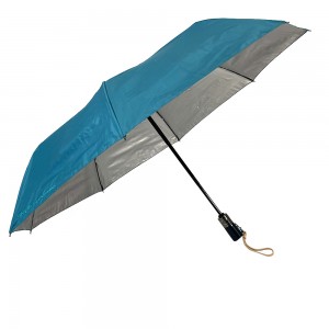 Ovida 21 inches 8 ribs anti uv protection lowest price compact mini super small size custom logo with silver coating 3 folding umbrella