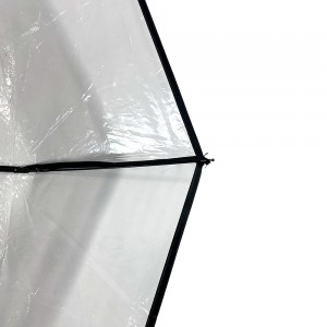 OVIDA Nij ûntwerp rjochte golf Promoasje Transparante paraplu / Prinsesse 3 opklapbere bumbershoot / dúdlike oanpaste paraplu