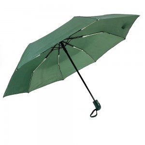 Ovida 3 Folding Automatic Windproof Umbrella Colorful Plaid Fabric Printing Customized Rainy Umbrella