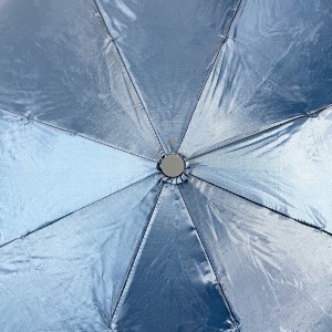 Paraguas automático plegable de tres secciones Ovida de 8 varillas, ligero y moderno, de aluminio, para venta al por mayor. Paraguas con protección UV.
