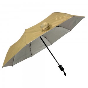 Ovida Emepụtara ọhụrụ maka gluu ọlaọcha mgbochi ultraviolet ebugharị ebugharị Umbrella atọ a na-apịachi apịachi maka njem osimiri akpaka Umbrella akpaka