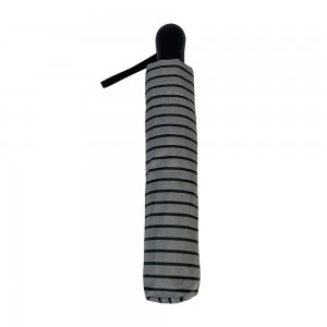 OVIDA 3-folding Umbrella Full-auto Open And Close Umbrella Black And White Striped Umbrella