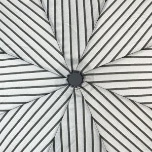 OVIDA 3-folding Umbrella Full-auto Open And Close Umbrella Black And White Striped Umbrella