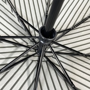 OVIDA 3-folding Umbrella Full-auto Open And Close Umbrella Black And White Striped Umbrella