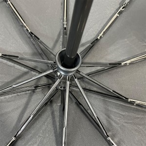 OVIDA 3-folding 10 Ribs Umbrella J Shape Handle High-end Umbrella Logo Customized Umbrella