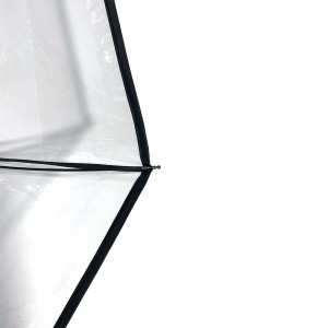 Ovida Poe materiāla mini vēja necaurlaidīgs, salokāms, lietus, caurspīdīgs plastmasas pārsegs, 3 salokāmi āra lietussargi, videi draudzīgi, pārstrādājami, modes dāmu 3 salokāmi, caurspīdīgi, Poe lietus lietussargi