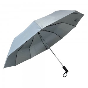Ovida Hot Sale High Quality Umbrella Windproof  pure grey 3 Fold Umbrella Custom Logo Print Rain Umbrella