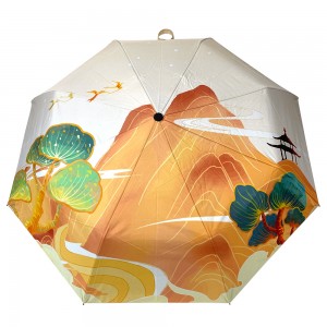 Ovida 3-folding Umbrella Wholesale Chinese Style Umbrella For Promotion