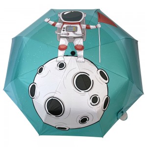 Ovida 3-folding Umbrella Printing With Astronauts Carton Pattern Logo Customized Gift Umbrella