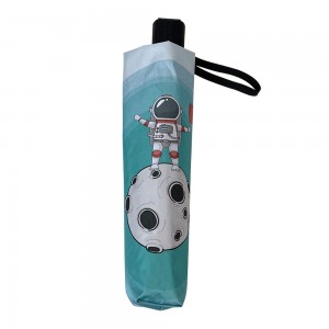 Ovida 3-folding Umbrella Printing With Astronauts Carton Pattern Logo Customized Gift Umbrella