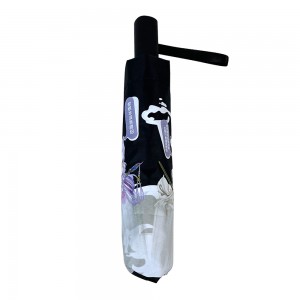 Ovida 3-folding Umbrella Cool Carton Pattern Printing Umbrella Promotion Umbrella