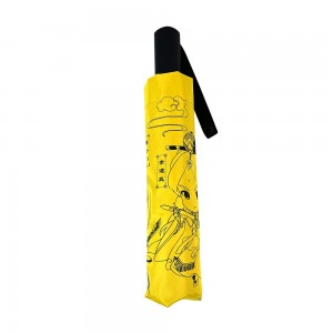 Ovida 3-folding Umbrella Cool Carton Pattern Printing Umbrella Gift Umbrella