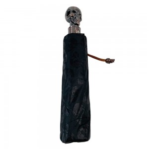 Ovida Folding Umbrella High-end Umbrella Skull Pattern And Handle Unique Umbrella