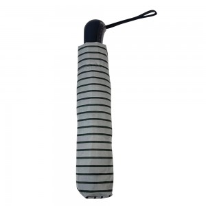 Ovida Folding Umbrella Black And White Striped Umbrella With Logo Custom Pattern Umbrella