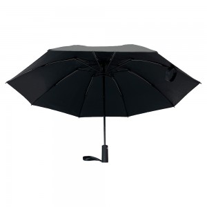 Ovida Full Automatic Folding Umbrella With Logo Rubber Coated Long Handle Umbrella