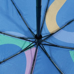 Ovida 21inch 8ribs Folding Umbrella Printed With Colorful Pattern Custom Logo Umbrella