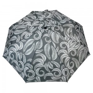 Ovida 3-folding Umbrella Pongee Fabric Printing With Leaves Pattern Custom Umbrella For Promotion
