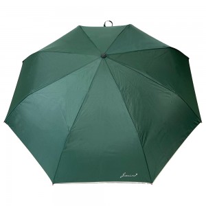 Ovida 3-folding Umbrella Red Fiberglass Ribs Custom Umbrella With Logo Unique Bag